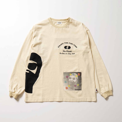 whole print  pigment dye L/S Tee