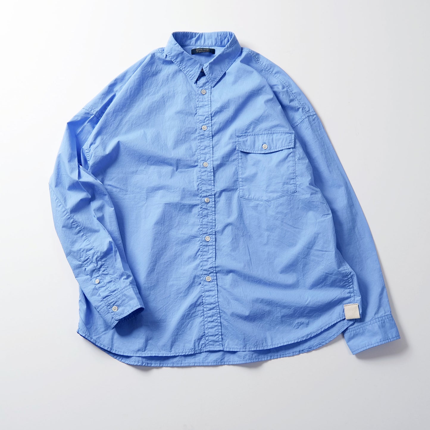 TYPEWRITER WASHED SHIRT MODERN FIT -blue-