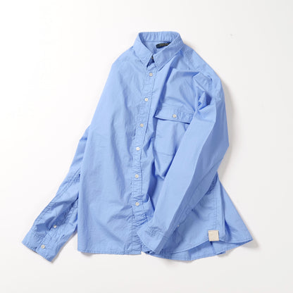 TYPEWRITER WASHED SHIRT MODERN FIT -blue-