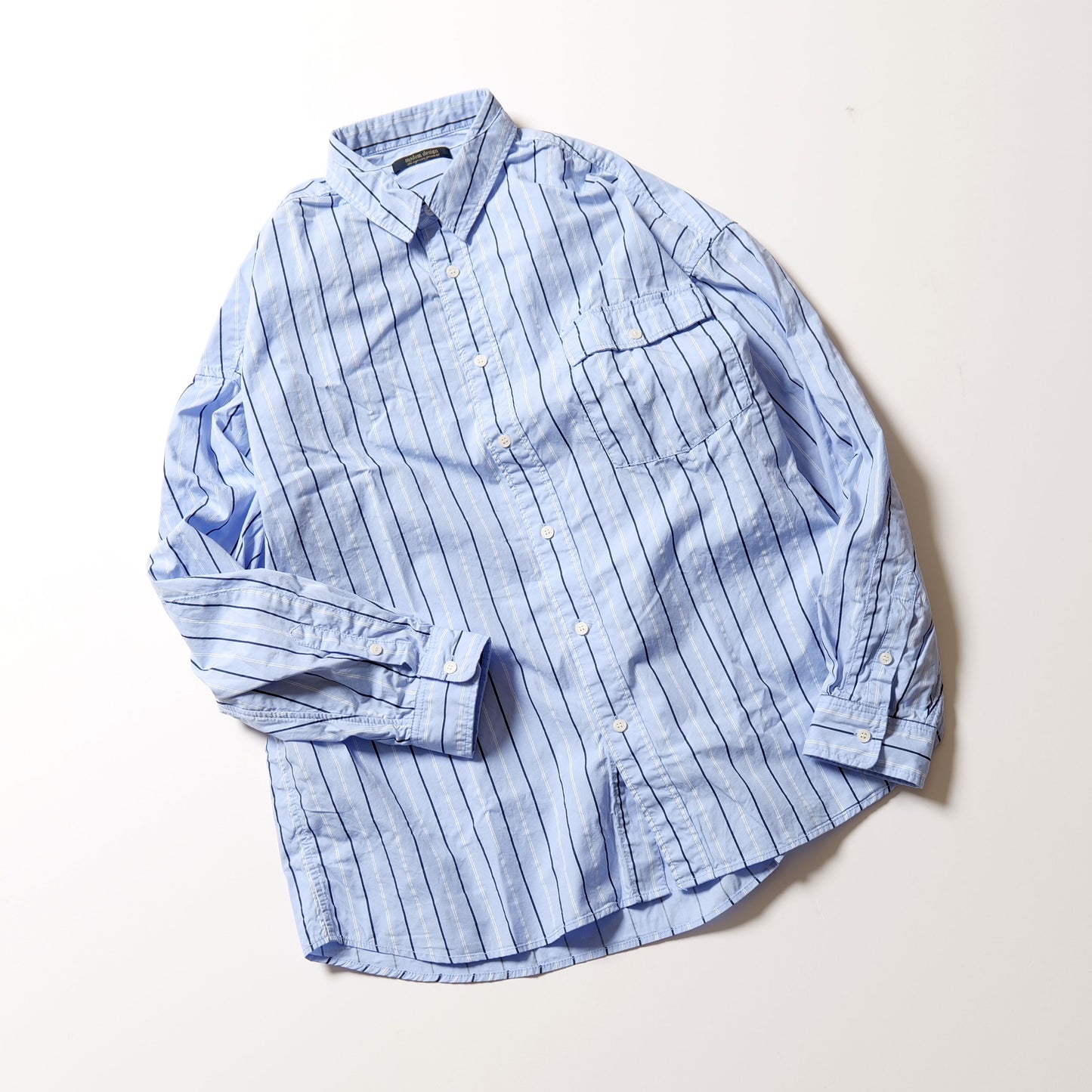 STRIPE TYPEWRITER WASHED SHIRT MODERN FIT