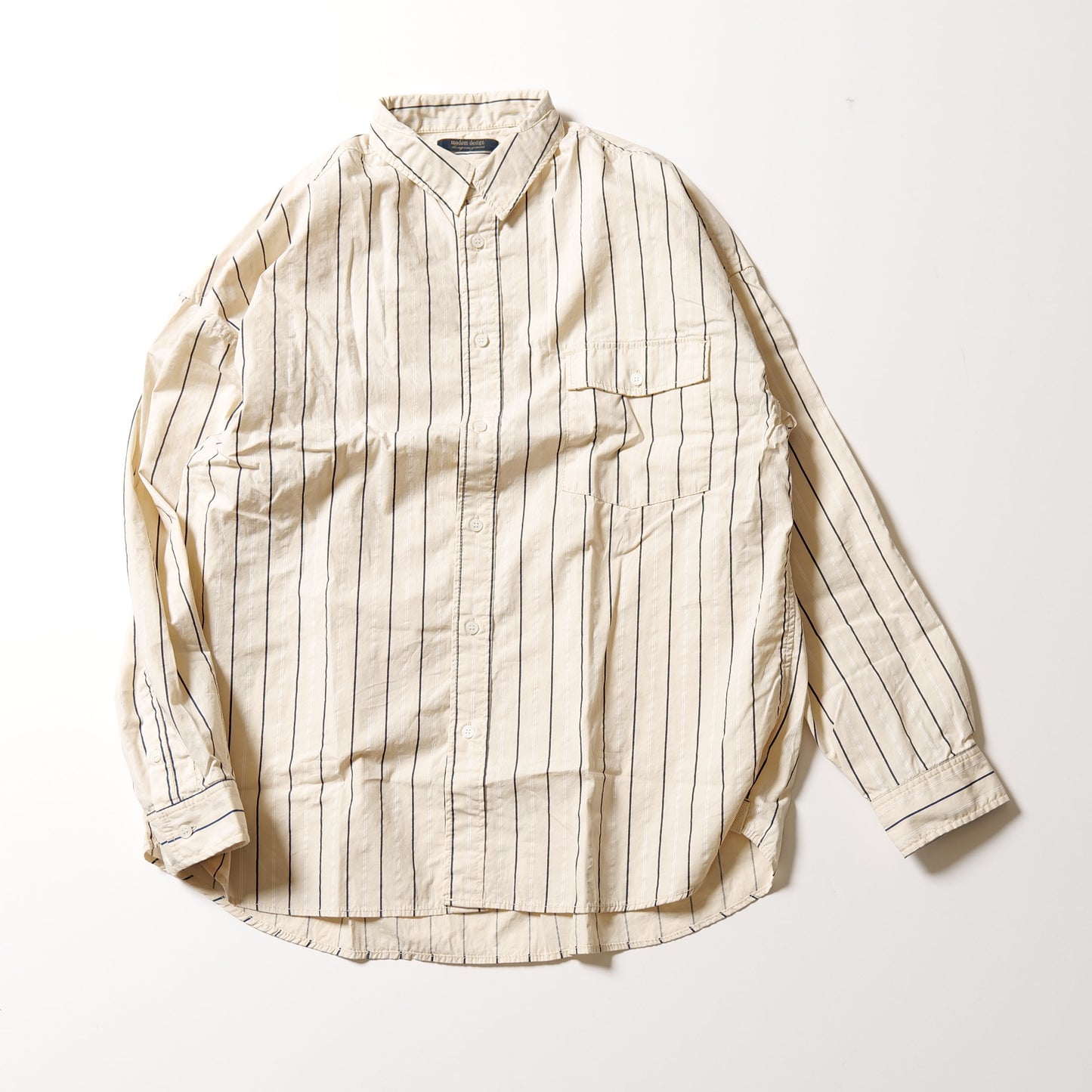 STRIPE TYPEWRITER WASHED SHIRT MODERN FIT