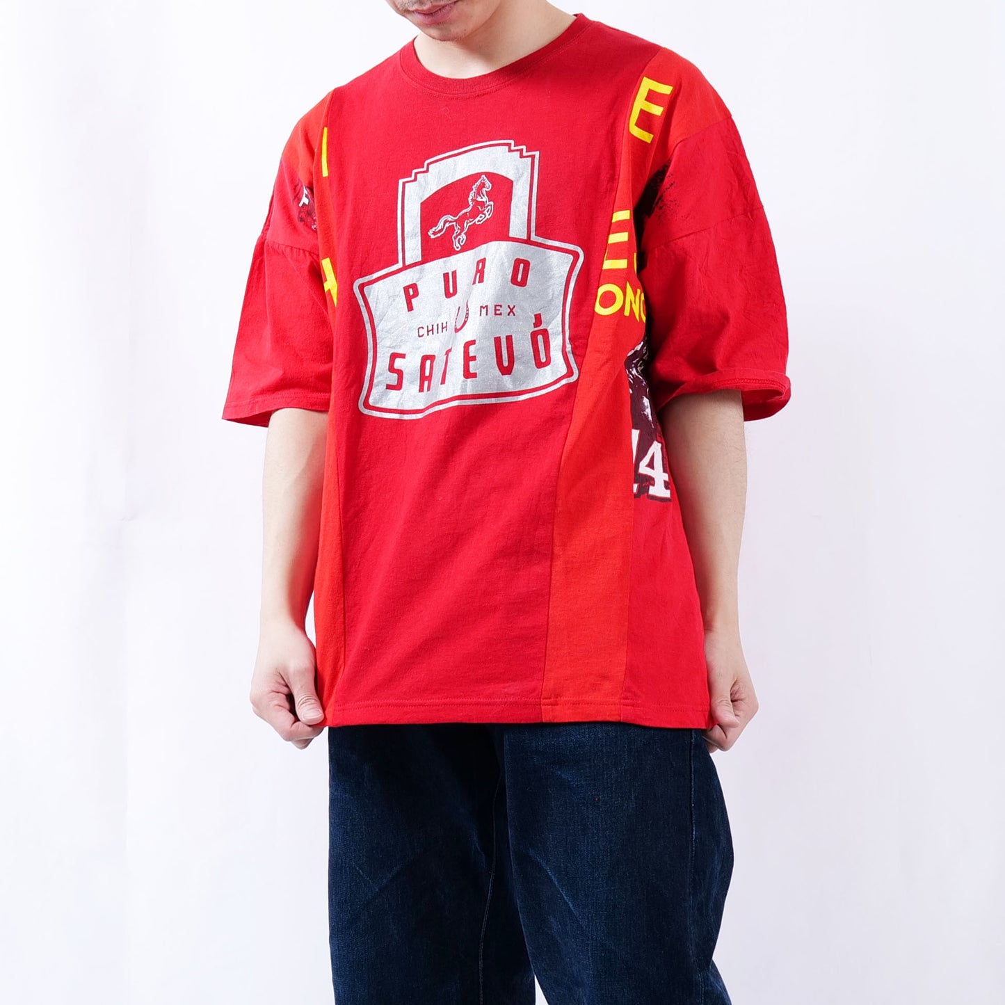 CRAZY CUT REMAKE Tee -red-