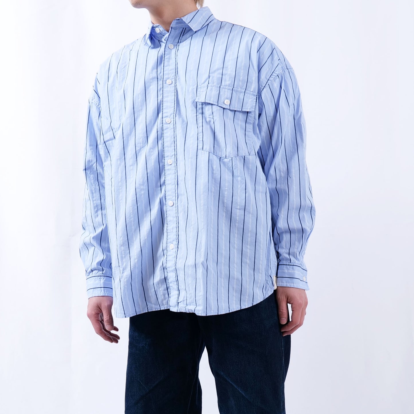 STRIPE TYPEWRITER WASHED SHIRT MODERN FIT