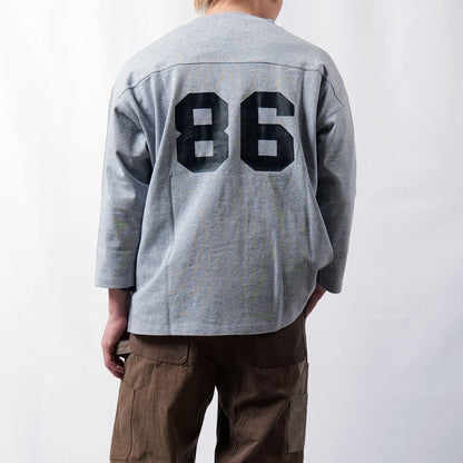 crack rubber football Tee -gray-